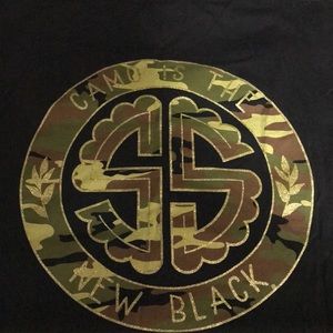 Black & Camo Long Sleeve Tee